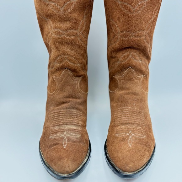 VTG Tony Lama 6995 Womens Sz 8D Brown Suede Roughout Western Cowboy Boots USA - Picture 8 of 15